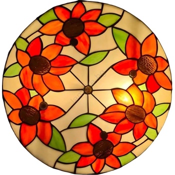 Brilagi - Tiffany витражен плафон SUNFLOWER 3xE27/60W/230V Ø 40 см (BG4421)