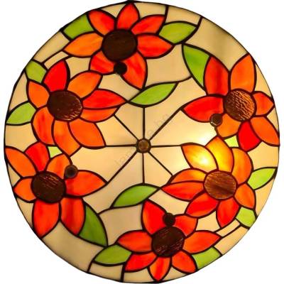 Brilagi - Tiffany витражен плафон SUNFLOWER 3xE27/60W/230V Ø 40 см (BG4421)