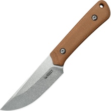KUBEY Thorn Beadblast 14C28N Blade Brown Micarta KU413E