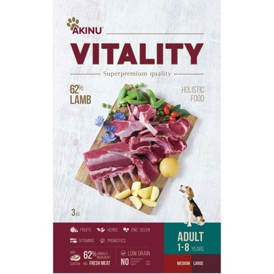 Akinu Vitality dog Adult hypoallergic medium/large lamb 3 kg