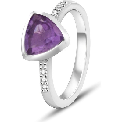 Beneto Exclusive Stříbrný s výrazným ametystem AMEAGG2