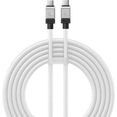 Baseus Кабел за данни Baseus CoolPlay, Type-C - Type-C, 100W, PD, 2.0m, White - 40444 (de-40444)