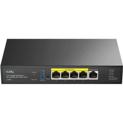 Безжичен рутер и access Point CUDY C200P 2 in 1, 1xGigabit, 4xGigabit POE+PSU, USB 3.0 (CUDY-ROUT-C200P)