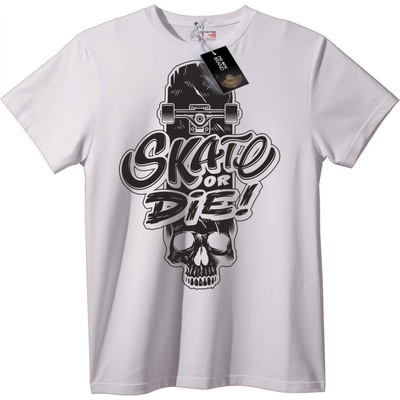 NOONEBRAND Тениска Скейт или Умри с Череп - S, Black