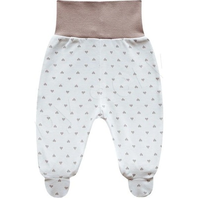 Baby Service Kojenecké polodupačky bavlna béžové srdíčka