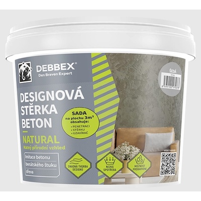 DEN BRAVEN Designová stěrka BETON NATURAL šedá sada 5kg