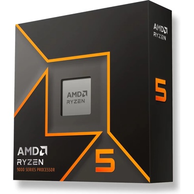 Процесор AMD Ryzen 5 9600X, шестядрен (3.9/5.4 GHz, 32MB Cache, 2.2 GHz GPU, AM5), MPK, с охлаждане (100-000001405MPK)