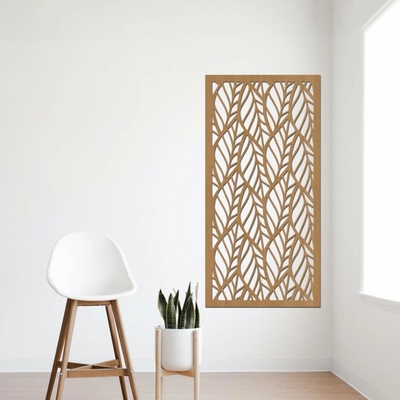 dřevo života Dřevěný dekorační panel LEAF III Rozměry (cm): 50x95, Zvolte barvu dekoru: Buk