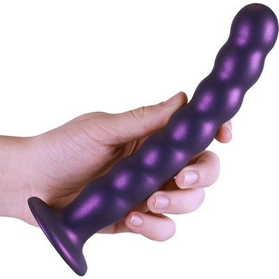 Ouch! Beaded Silicone G-Spot Dildo 8"/20,5 cm Purple