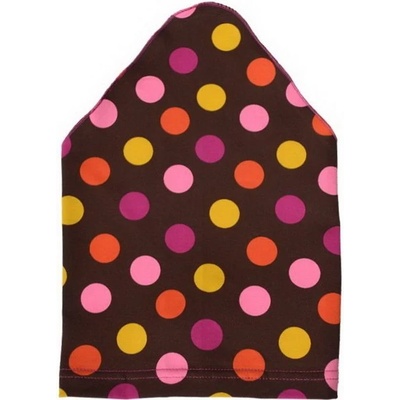 dětský šátek hnědý s velkými puntíky