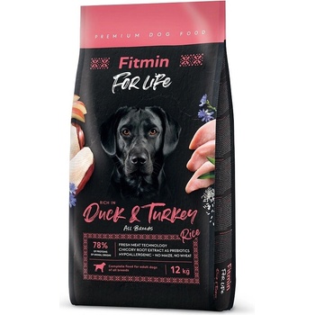 Fitmin FITMIN Dog For Life Duck & Turkey Суха храна за кучета, патешко и пуешко, 12 kg