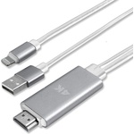 4smarts Кабел за свързване и зареждане от Lightning към HDMI за мобилни устройства с Lightning - 4smarts Lightning to HDMI Cable (Charging Function) (бял) (4S468662)