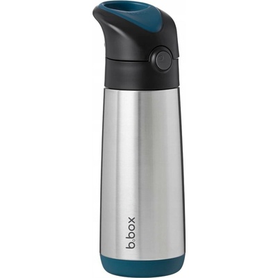 b.box Termoska na pití s brčkem šedá 500 ml