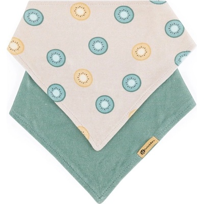 Petite&Mars Bryndák bandana Luke 2 ks Beige Kiwis&Misty Green 3m+ – Sleviste.cz