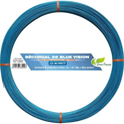 Vysokopevnostní ocelový pozinkovaný drát SECURGAL 25 BLUE VISION, 625 m, 2,5 mm