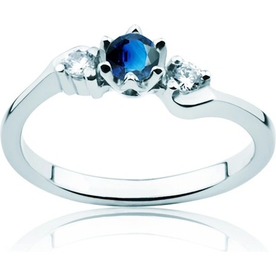 SAVICKI Пръстен Heart of The Ocean: бяло злато. син сапфир