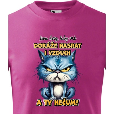 Dětské tričko KočkaJsou dny kdy mě dokáže nasrat i vzduch a ty nečum Purpurová