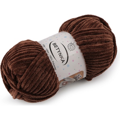 Pletací žinylková příze Betynka 100 g Varianta: 6 (336) hnědá, Balení: 1 ks 59481/152966/275082