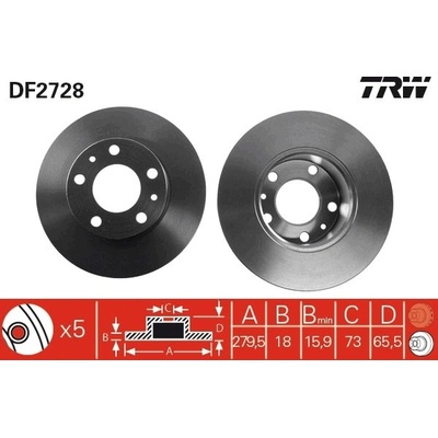 Brzdový kotúč TRW DF2728