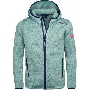 TROLLKIDS Детско поларено яке Trollkids Girl's Jondalen Jacket XT Fleece jacket - Glacier Green / Navy - размер 128 (EU) (703-2534-0416)