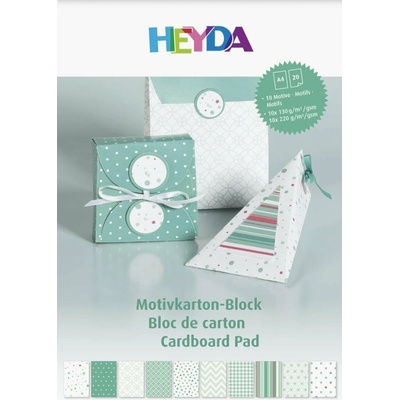 HEYDA Blok farebných papierov A4 tyrkysový mix 20 listov