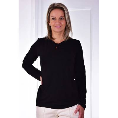 HAJO 10615 100 D Shirt Knotenoptik+Schlitz am 100 schwarz