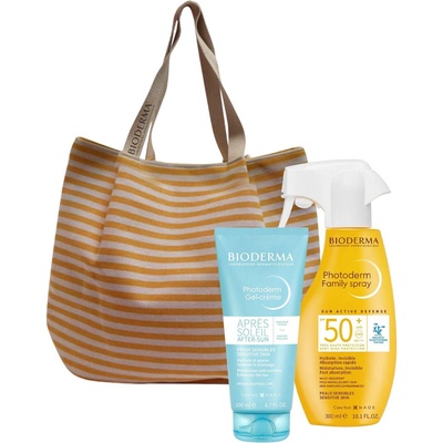 BIODERMA Photoderm Комплект - Спрей SPF50+ и Гел-крем, 300 x 200 ml + Чанта