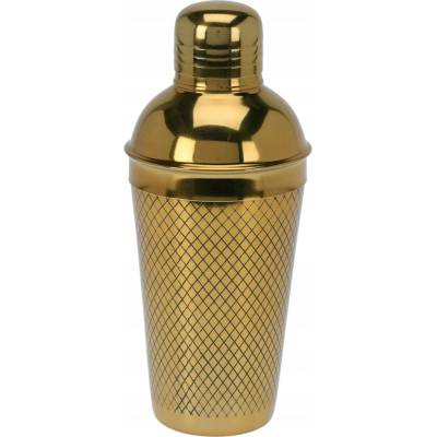 KOKTEJLOVÝ SHAKER Z NEREZOVÉ OCELI 650 ML S GRAVÍROVÁNÍM ZLATÝ