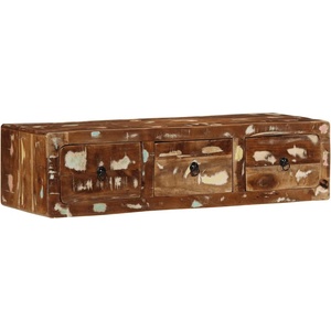 vidaXL Стенен ТВ шкаф 100x32x25 см, масивна дървесина, регенерирана (4104528)