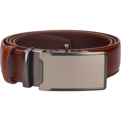 Pánský kožený opasek s automatickou sponou Belt Toro Max hnědá