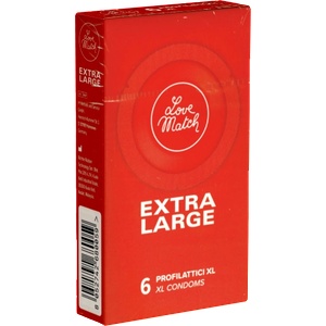 Love Match Single: Extra Large, 6 extra wide condoms
