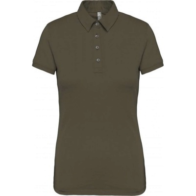 Dámské bavlněné polo tričko KARIBAN světlá khaki