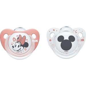 Nuk Силиконови залъгалки NUK - Mickey, 0-6 месеца, 2 броя (10730041-Момиче)