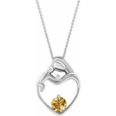 Eppi Přívěsek matka a dítě s citrínem a diamantem Ella P35709