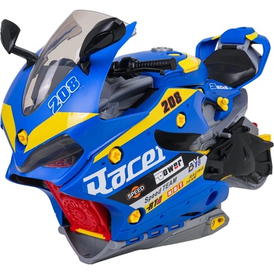 RKToys Motocykl s parkovištěm 2v1 a kouřovým efektem