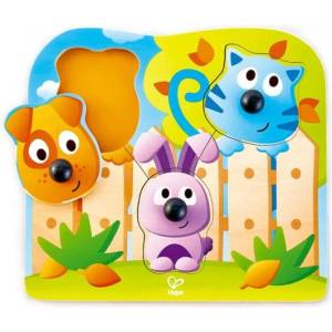 Hape Пъзел с дръжки - Домашни животни (E1309)