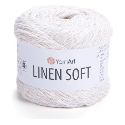 YarnArt Příze Linen soft 7301 bílo-smetanová