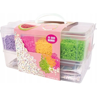Playbox Mega Sada Craft Box - Korálky k zažehlení a na náramky 12000 ks + EXTRA
