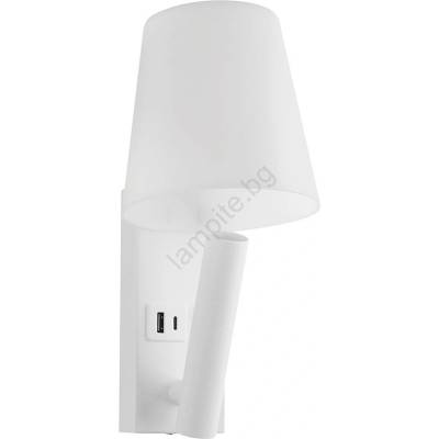 Led стенна лампа с usb порт led/2w/230v 3000k бяла (vt2282)