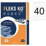 Fleks Ko Етикети Fleks Ko Бели, Прави Ъгли, 52.5x29.7 мм A4, 100 л. (40 етикета на лист)
