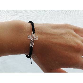 Image 1 of Мъжка гривна с кръст и черен конец (МСГ 1)