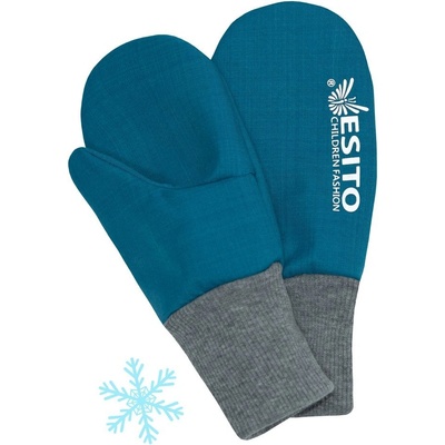 Esito Zimní palcové rukavice softshell s beránkem Petrol – Zboží Dáma