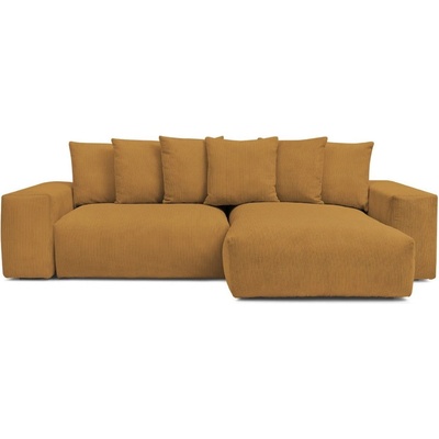 Bobochic Сгъваем/с място за съхранение ъглов диван от рипсено кадифе в цвят горчица Voltaire - Bobochic Paris (WT-DONE-NRPU-W_1 P1021)