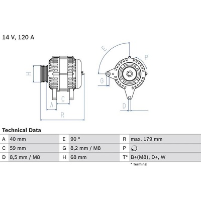 BOSCH 0 986 040 360 generátor (0986040360)