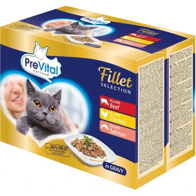 PreVital Naturel dusené filetky v omáčke 12 x 85 g
