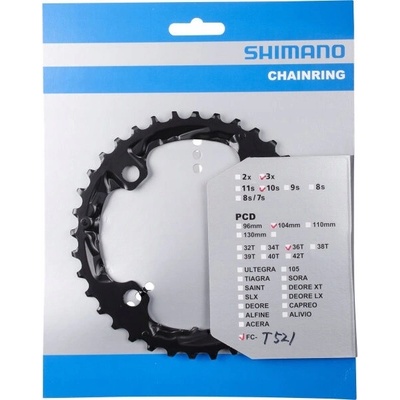 Shimano Deore FC-T521 prevodník, vnútorný, 36T, 3x10