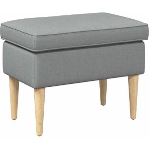 vidaXL Пуф за крака Светлосиво 55 x 35 x 41 см Полиестер (42029976)