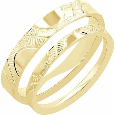 Eppi Snubní prsteny s ruční rytinou slunce Villa RW45486