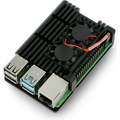 JustPi Pouzdro pro Raspberry Pi 4B černé LT‑4B02