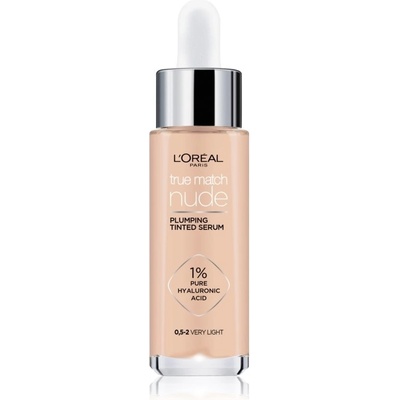L'Oréal Paris True Match Nude Plumping Tinted Serum sérum pre zjednotenie farebného tónu pleti 0.5-2 Very Light 30 ml